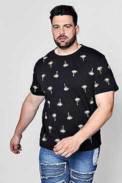 Boohoo Big And Tall Boxy Palm Embroidered T-shirt