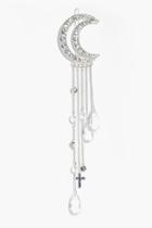 Boohoo Claire Moon Crystal Statement Drop Hairclip Silver