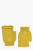 Boohoo Lois Fingerless Soft Knit Mittens Mustard