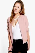 Boohoo Petite Charlotte Bonded Ma1 Bomber Nude