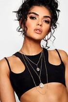 Boohoo Amy Layered Choker Chain Sovereign Necklace
