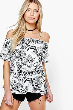 Boohoo Holly Mono Cold Shoulder Top