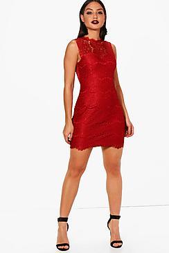 Boohoo Tilly Eyelash Lace Sleeveless Bodycon Dress