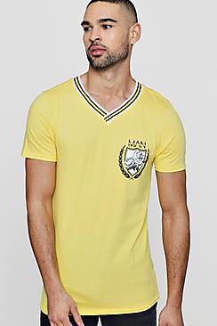 Boohoo Man Collegiate T-shirt With Sports Rib