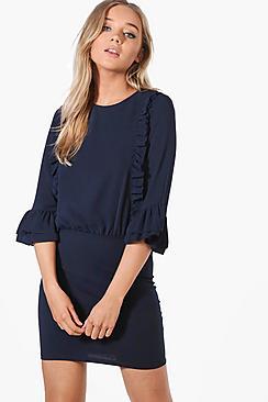 Boohoo Ria Ruffle Dress