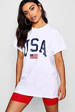 Boohoo Callie Usa Slogan Tee