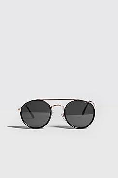 Boohoo Round Top Bar Sunglasses