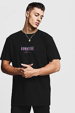 Boohoo Oversized Paradise Front & Back Print Tee