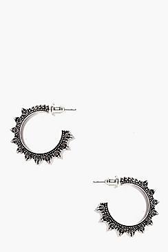 Boohoo Ivy Eastern Boho Hoop Earrings