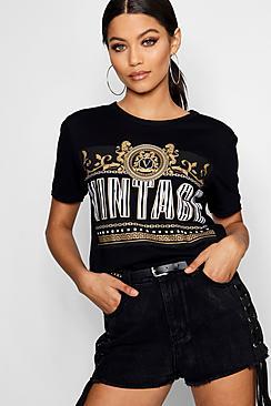 Boohoo Lucy Chain Print Slogan T-shirt
