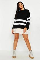 Boohoo Plus Stripe Slouchy Oversized Jumper