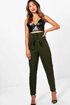 Boohoo Amelia Corset Waist Slim Fit Woven Trousers