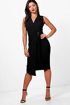 Boohoo Molly Sleeveless Belted Blazer Dress