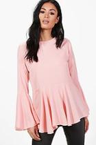 Boohoo Lauren Wide Sleeve Blouse
