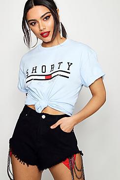 Boohoo Madison Shorty Pastel Slogan T-shirt