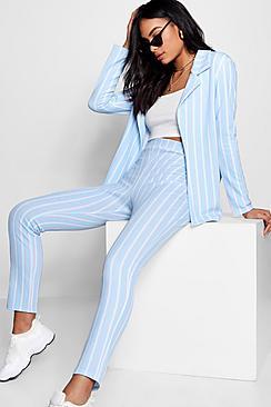 Boohoo Annie Stripe Tapered Trouser