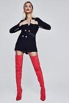Boohoo Premium Evie Tuxedo Long Sleeve Playsuit