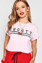 Boohoo Petite Megan Shorty Pastel Slogan T-shirt