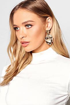 Boohoo Hammered Abstract Statement Earrings