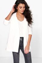 Boohoo Esme Ponte Blazer Ivory
