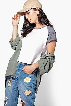 Boohoo Ava Contrast Raglan T-shirt