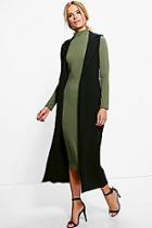 Boohoo Ingrid Amy Contrast Duster & L/s Dress Co-ord