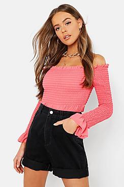 Boohoo High Rise Longer Length Rigid Mom Shorts