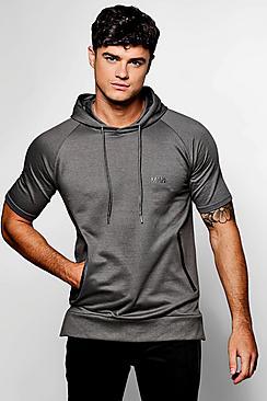 Boohoo Short Sleeve Raglan Man Hoodie