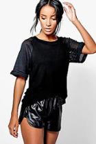 Boohoo Sophie Mesh Sleeve & Back T-shirt