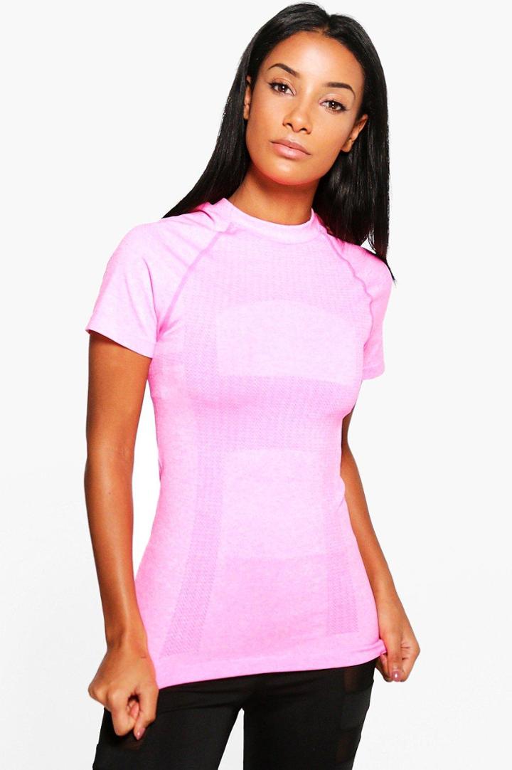 Boohoo Charlotte Fit Seamless Running Tee Pink
