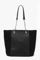 Boohoo Suedette Chevron Quilt Day Bag