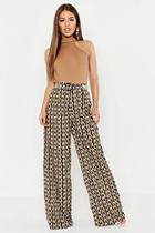 Boohoo Petite Geo Print Wide Leg Trouser