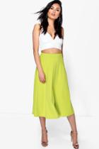 Boohoo Arianna Plain Full Circle Midi Skirt Lime