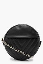 Boohoo Chevron Quilted Structured Round Bag