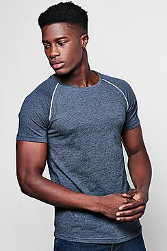 Boohoo Muscle Fit Knitted T-shirt With Piping
