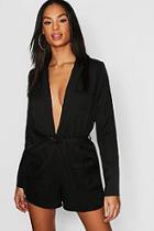 Boohoo Tall Utility Style Belted Playsuit