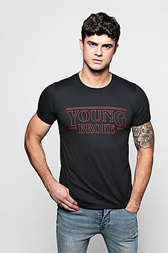 Boohoo Young Broke Print T-shirt