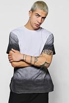 Boohoo Sprayed Ombre T Shirt With Curve Hem