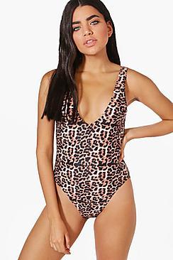 Boohoo Menorca Leopard Swimsuit