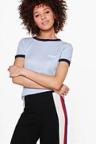Boohoo Elsa Whatever Contrast Ringer Tee