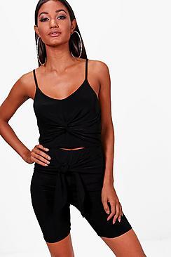 Boohoo Rachel Wrap Tie Front Shorts