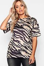 Boohoo Plus Zebra Print T-shirt