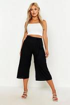 Boohoo Plus Rib Self Fabric Belted Culottes