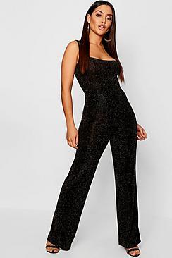 Boohoo Glitter Wide Leg Trouser