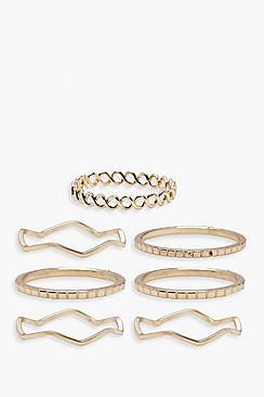 Boohoo Plus Delicate Rings 7 Pack