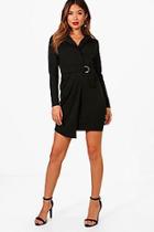 Boohoo Tailored Wrap Dress