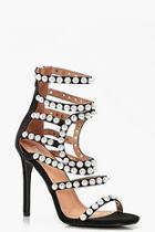 Boohoo Premium Ella Pearl Embellished Gladiator Heel