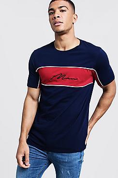Boohoo Colour Block Man Signature Tee