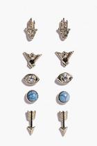 Boohoo Natalia Arrow And Hamsa Stud 5 Earring Pack