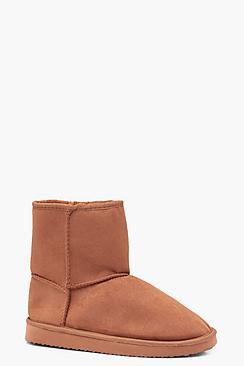 Boohoo Sophia Faux Fur Lined Medium Length Boot